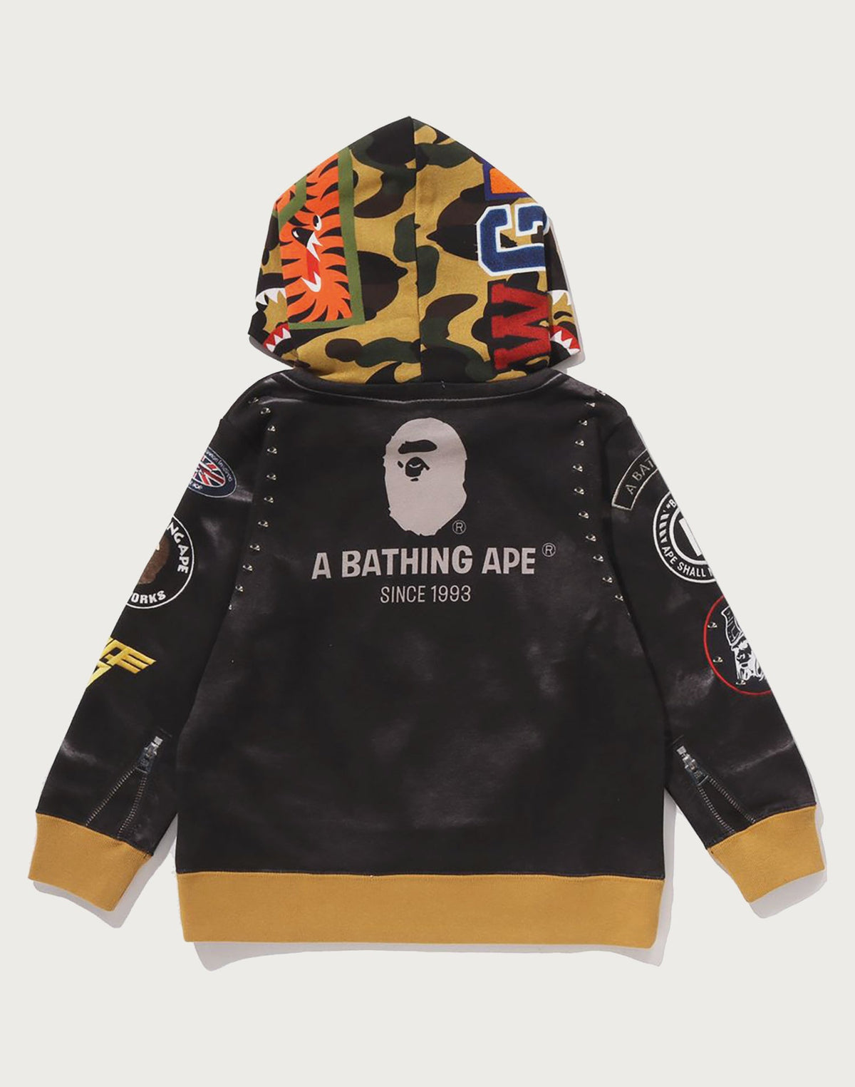 LEATHER JACKET PRINT SHARK PULLOVER HOODIE KIDS