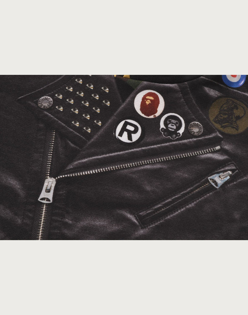LEATHER JACKET PRINT SHARK PULLOVER HOODIE KIDS
