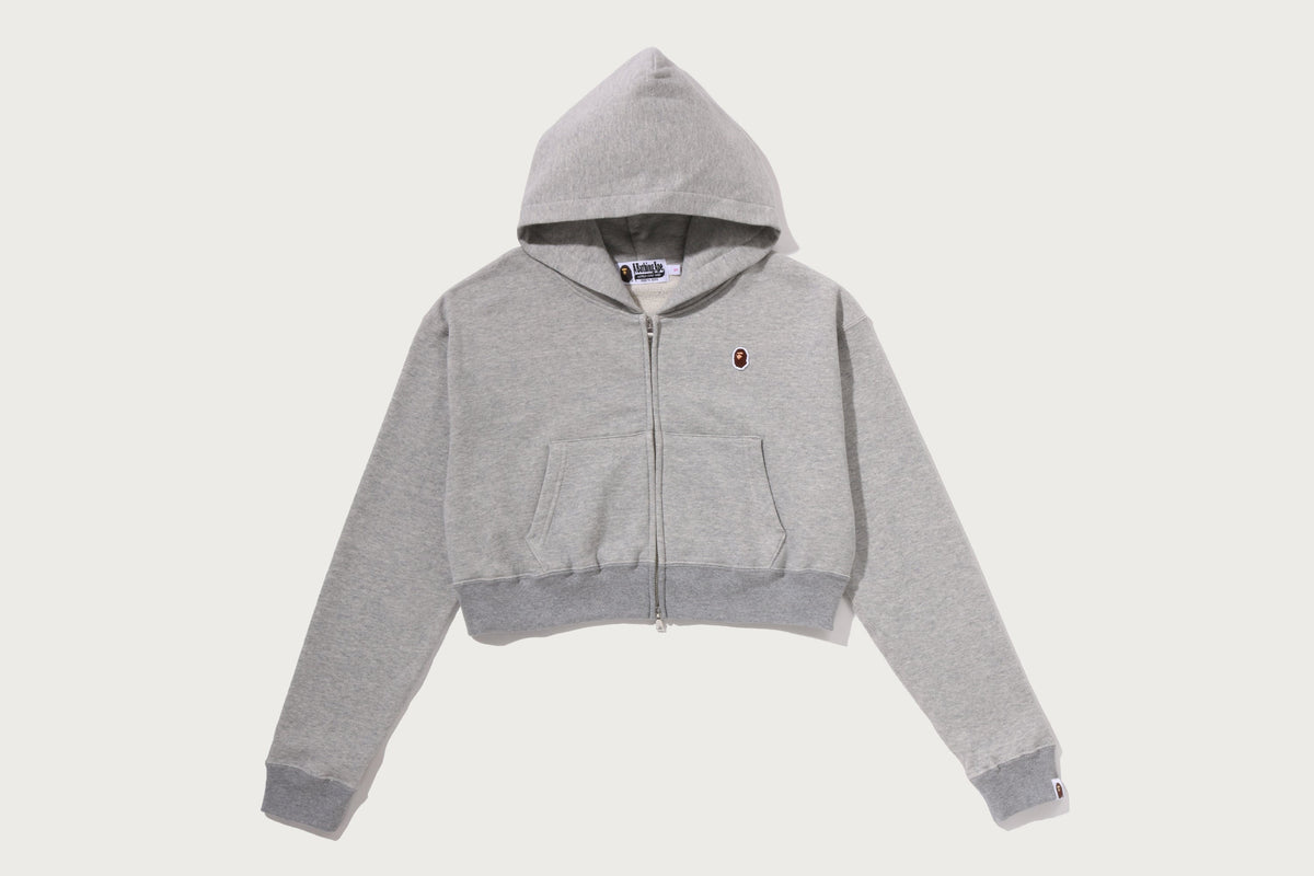 APE HEAD ONE POINT CROPPED ZIP HOODIE LADIES