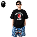 BAPE Brush College Ape Head Men's T-Shirt - Black