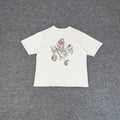 Derschutze Heavy Embroidery Pattern Pure Cotton Short-Sleeve T-Shirt, Unisex Loose Casual Trendy Crew Neck Top