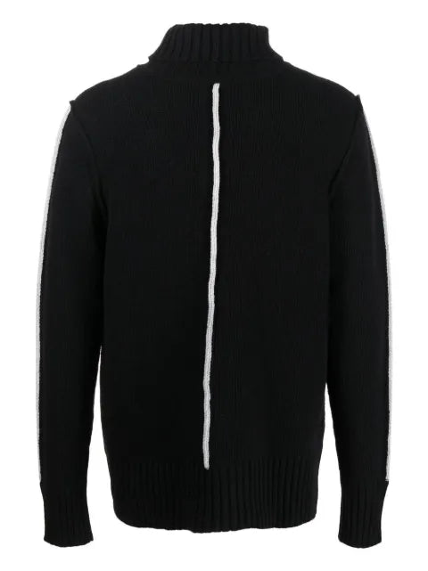 EGONlab. stripe-detail funnel-neck sweater