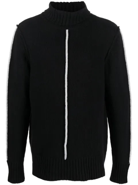 EGONlab. stripe-detail funnel-neck sweater