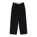 Black Big Tuck Denim Trousers