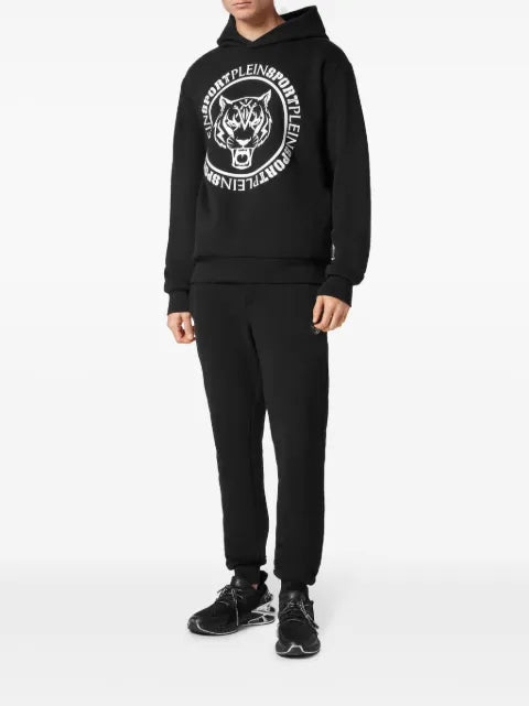 Plein Sport Carbon Tiger cotton-blend hoodie