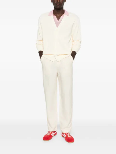 Lacoste rib knit cotton blend cardigan
