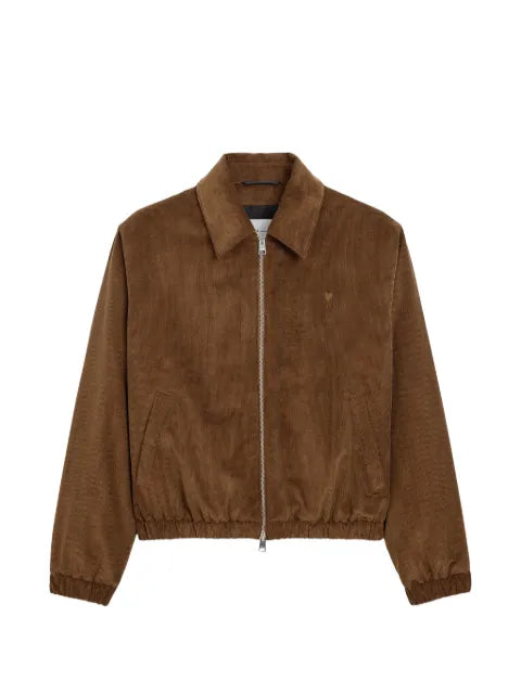 AMI Paris Corduroy cotton padded jacket with Ami de Coeur