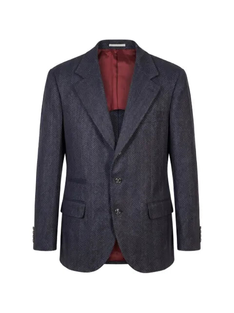 Brunello Cucinelli herringbone-weave blazer