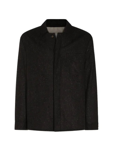 Eleventy herringbone-pattern shirt jacket