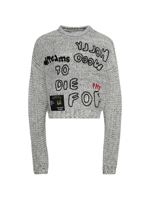 Paly To Die For slogan-embroidered sweater