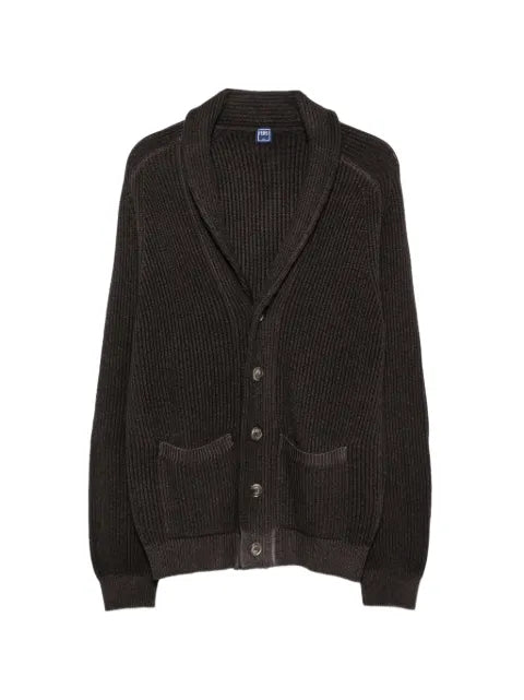 Fedeli ribbed-knit shawl-lapel cardigan
