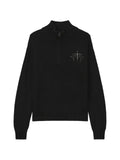 FIVE CM logo-plaque ribbed-knit sweater