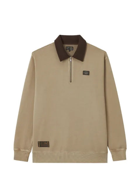 izzue quarter-zip logo-patch sweater