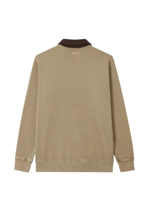 izzue quarter-zip logo-patch sweater