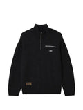 izzue half-zip logo-patch sweater
