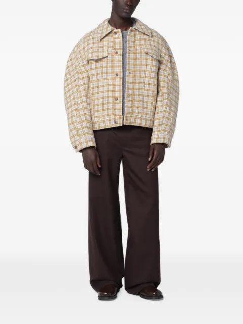 Séfr Matthieu checked wool shirt jacket
