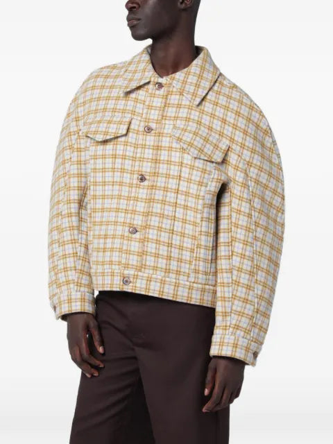 Séfr Matthieu checked wool shirt jacket