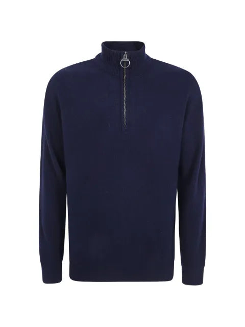 Barbour Ronson tartan-patch half-zip sweater