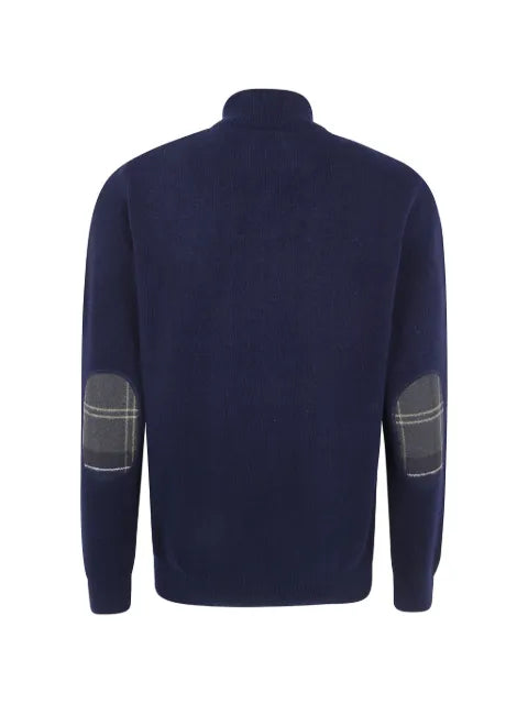 Barbour Ronson tartan-patch half-zip sweater