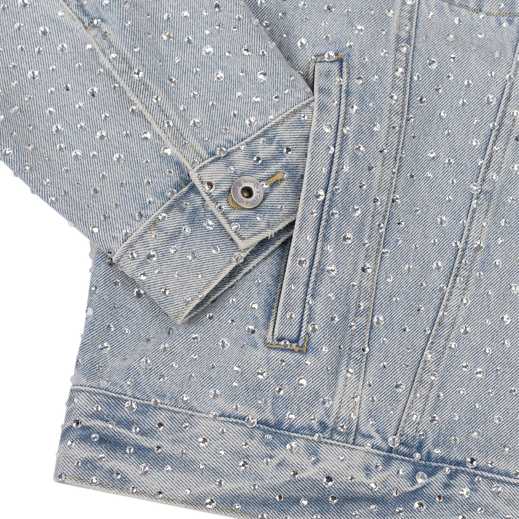 Light Indigo Crystal Galore Denim Jacket