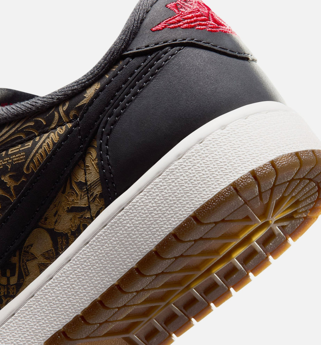 Air Jordan 1 Retro Low OG Laser Black and Varsity Red | Grade School Lifestyle Shoe | Black/Varsity Red/Summit White