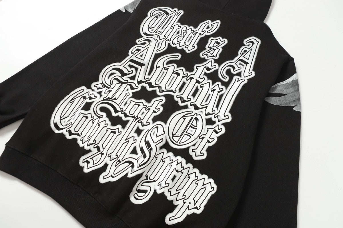 THAT'S A AWFUL LOT OF COUGH SYRUP Angel Tears Graphic Hoodie