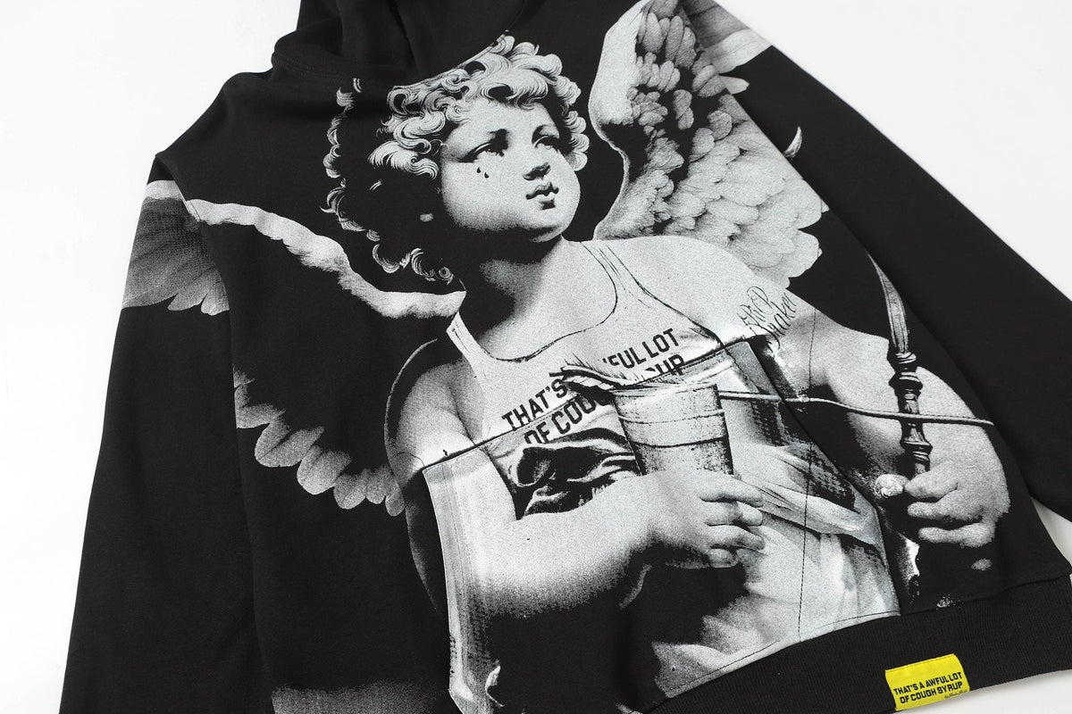 THAT'S A AWFUL LOT OF COUGH SYRUP Angel Tears Graphic Hoodie