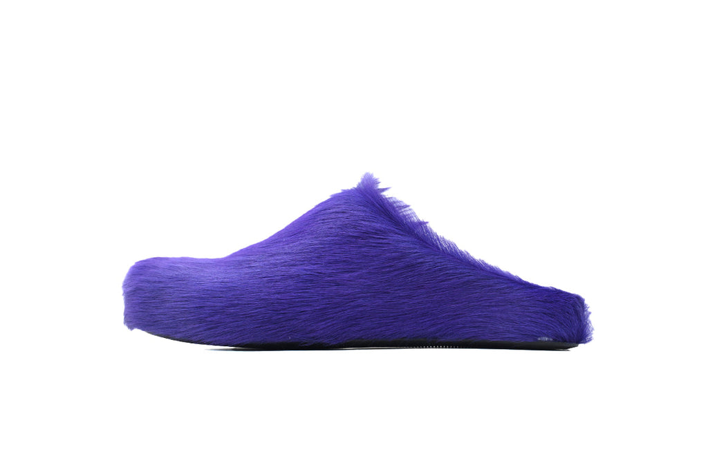 MARNI Long-Hair Calfskin Fussbett Sabot Purple