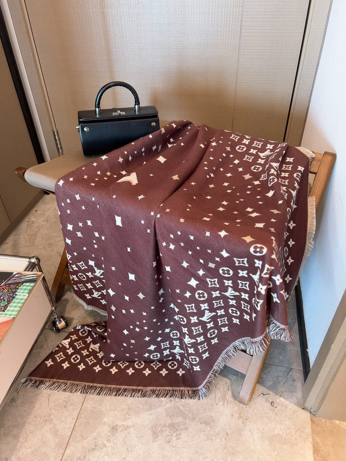 Louis Vuitton Brown Fringe Shawl