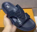 Louis Vuitton Men's Textured Crossover Slide Sandals