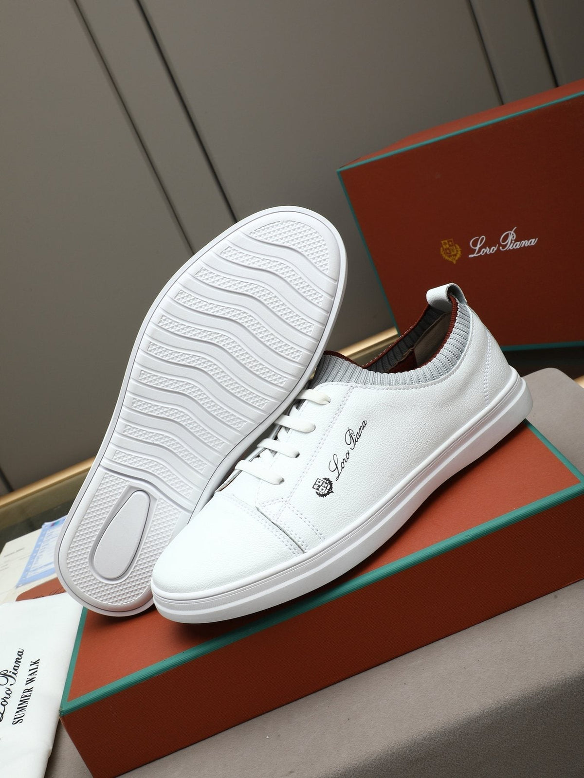 Loro Piana Lace-Up Low-Top Sneakers