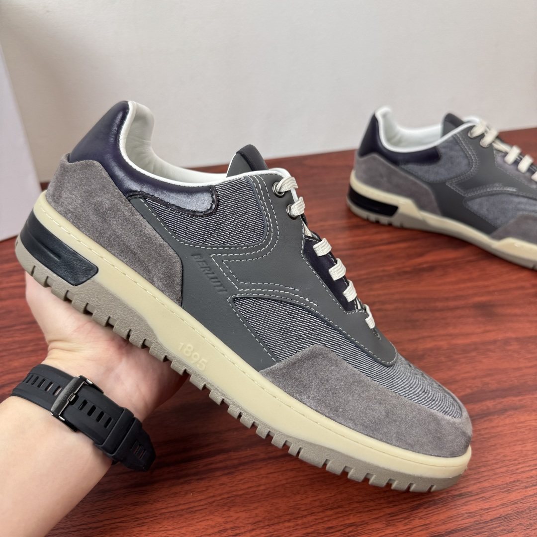 Berluti Paneled Low-Top Sneakers