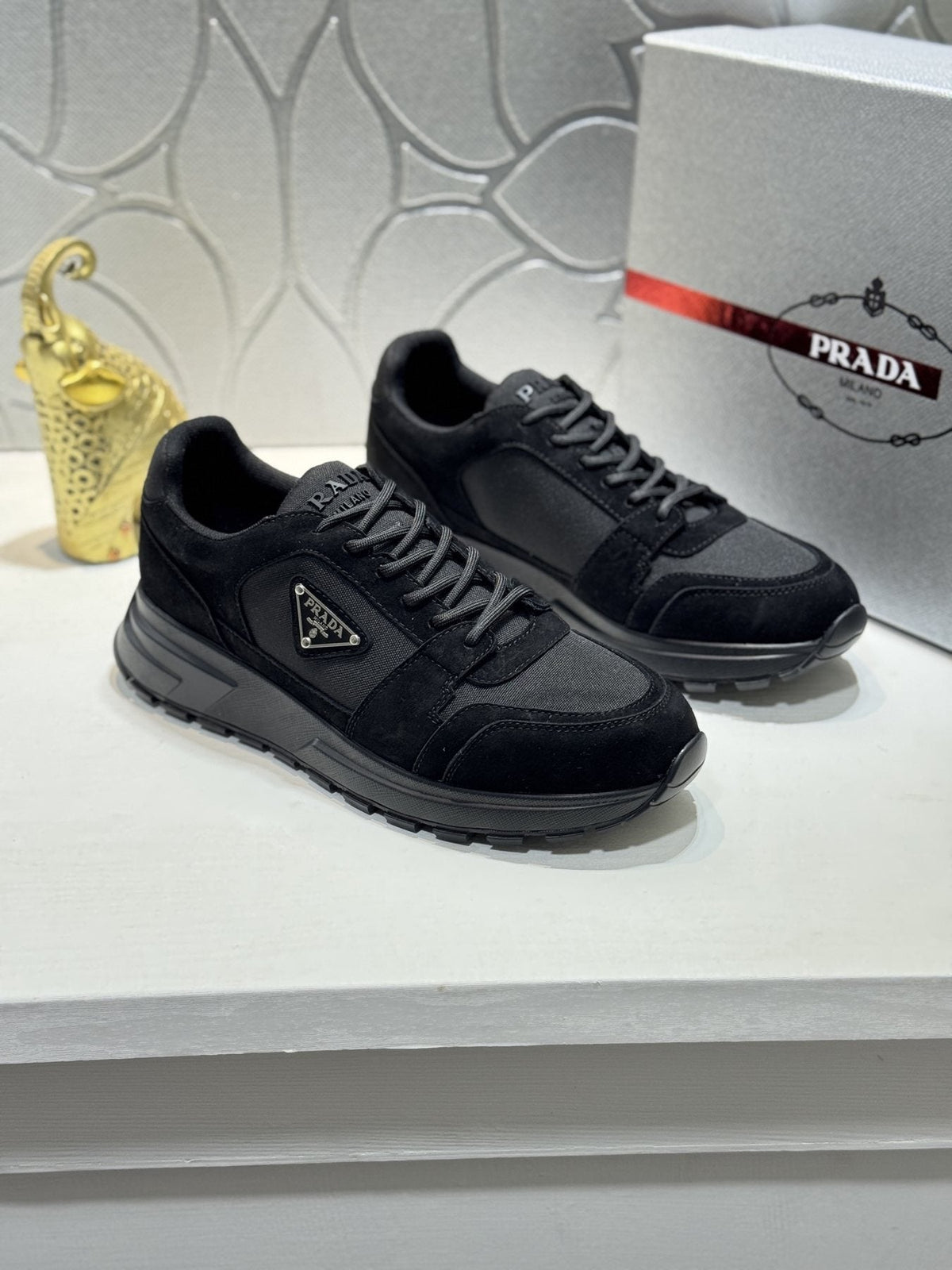Prada Paneled Chunky-Sole Sneakers